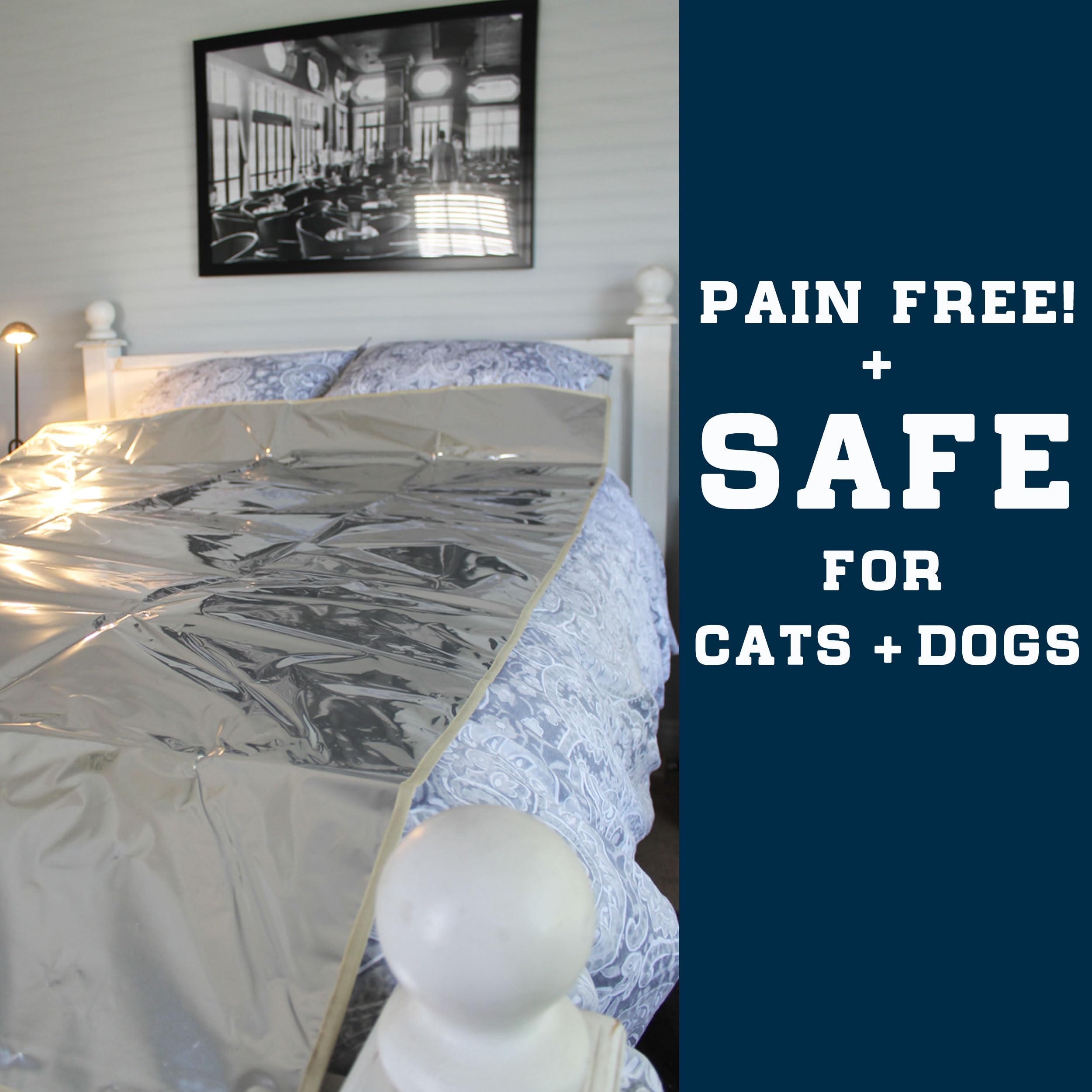 Enthusiast Gear Pet Repellent Mat placed on sofa to protect furniture from paws.
