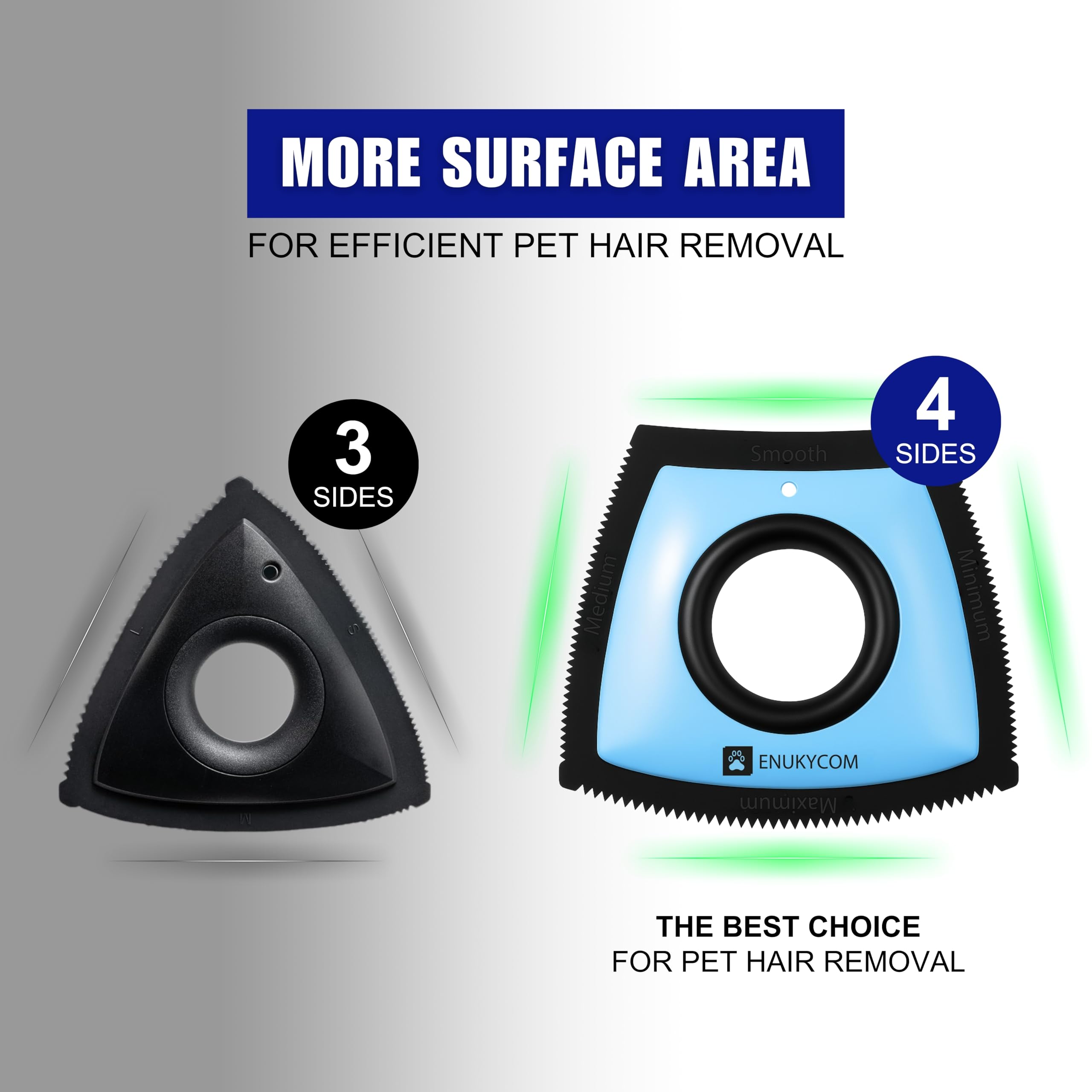 ENUKYCOM easy-scrape short strokes demonstrating effortless fur lift