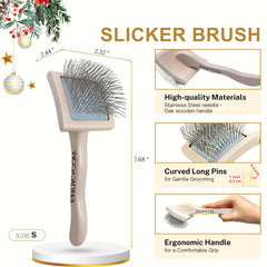 ENUKYCOM stainless steel cleaning comb keeps fur tidy and tools hygienic.