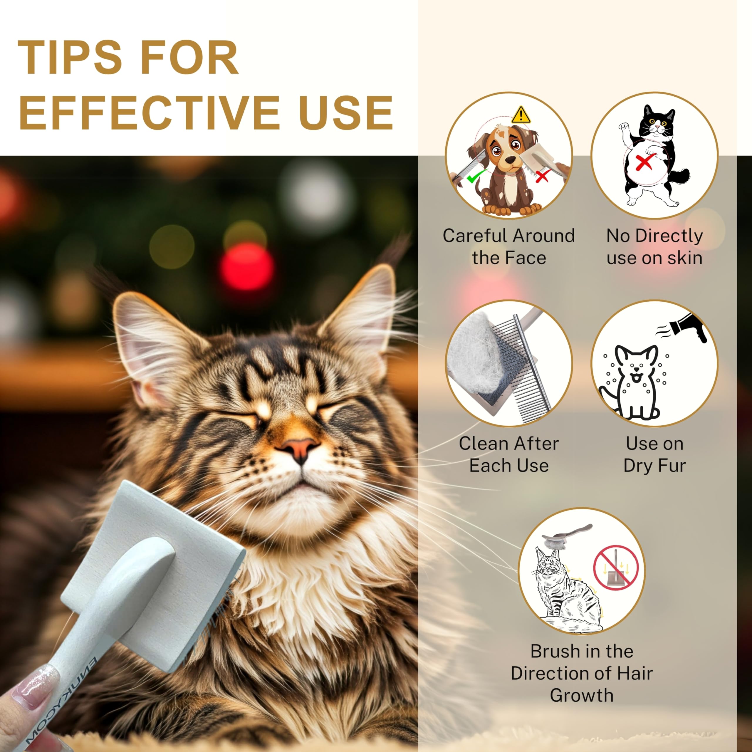 ENUKYCOM grooming kit suits toy poodle and Maine Coon coats for versatile care.