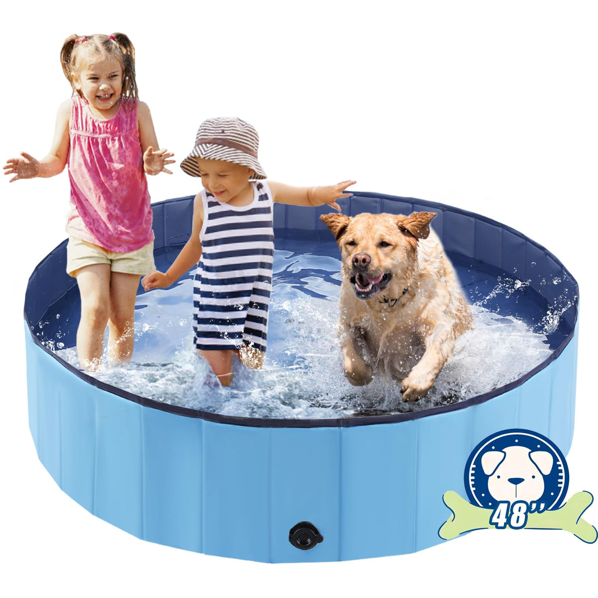 Eooqi foldable dog pool opened for quick setup and refreshing play.