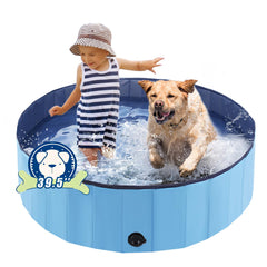Eooqi foldable dog pool blue open shows quick outdoor baths and play