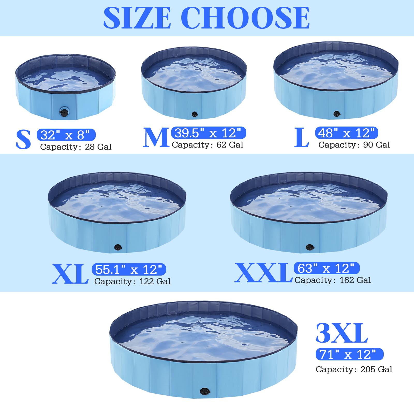 Eooqi foldable dog pool folded for compact storage and travel