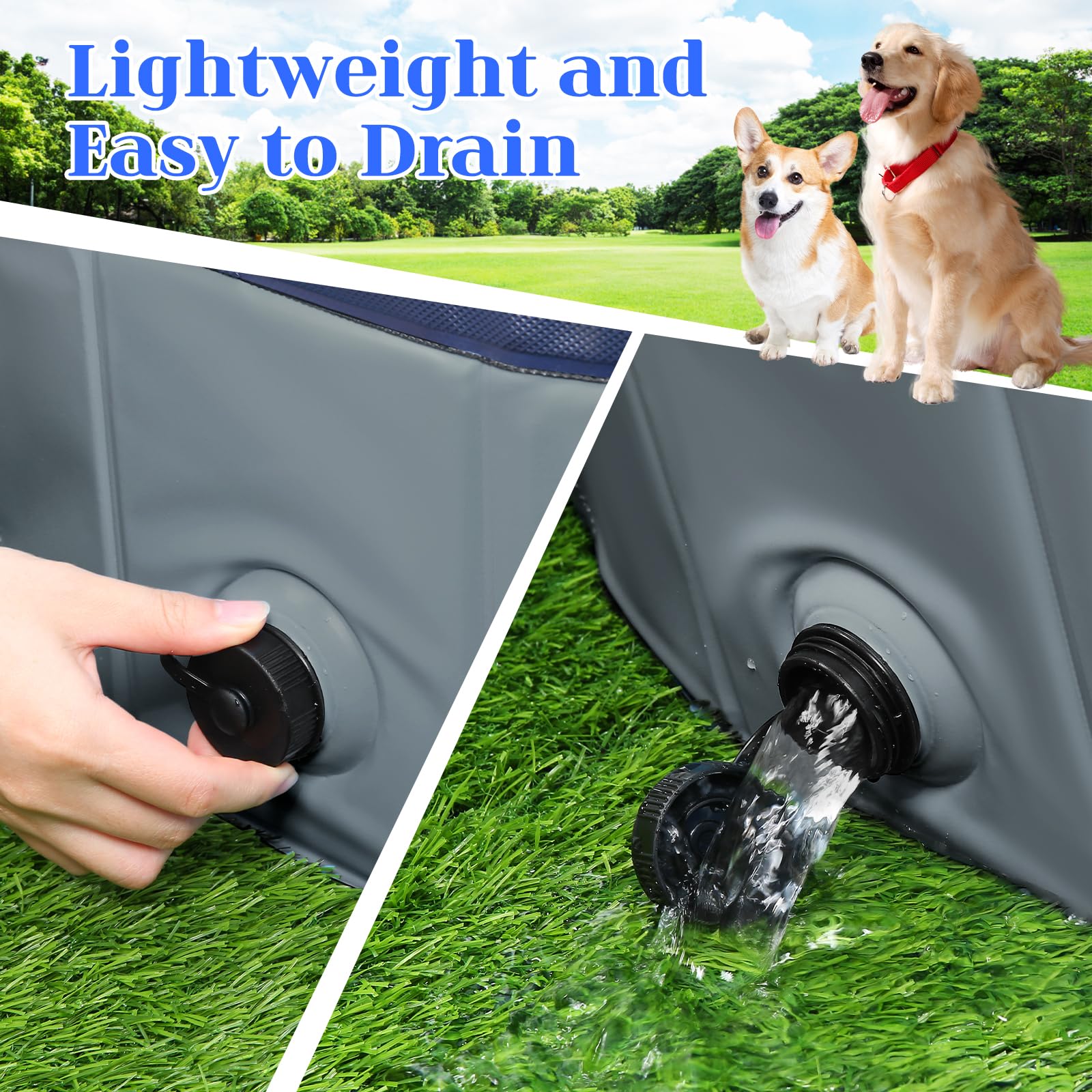 Eooqi foldable dog pool gray color for modern outdoor spaces.