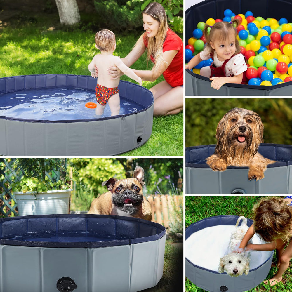 Eooqi foldable dog pool outdoor setup by beach or yard easy cooling