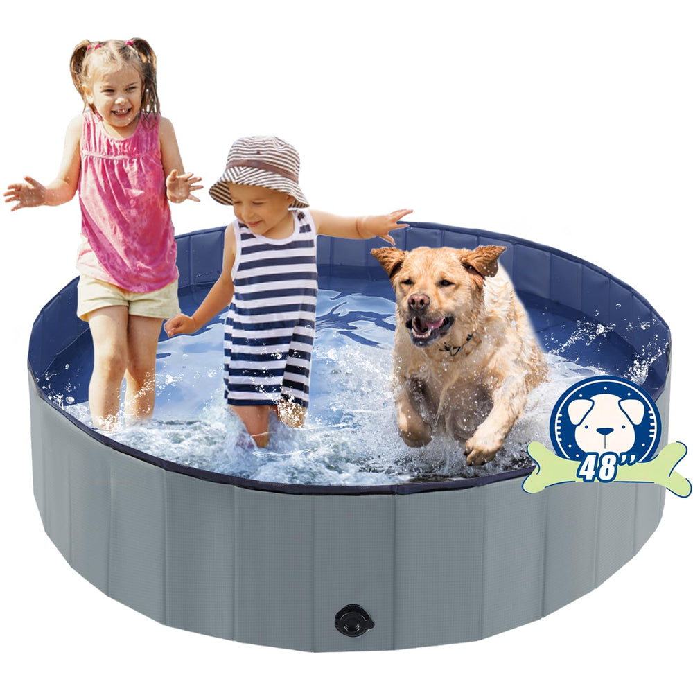 Eooqi foldable dog pool setup provides quick open air cooling and play.