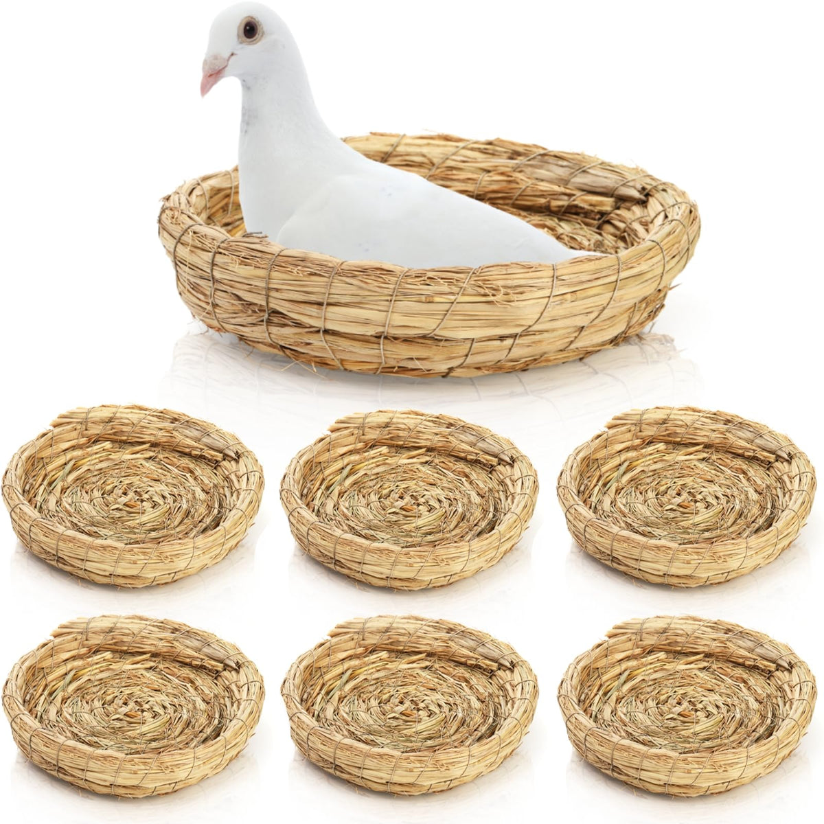 Eorbow 8-inch flat-base bird nest for secure, warm housing and nesting.