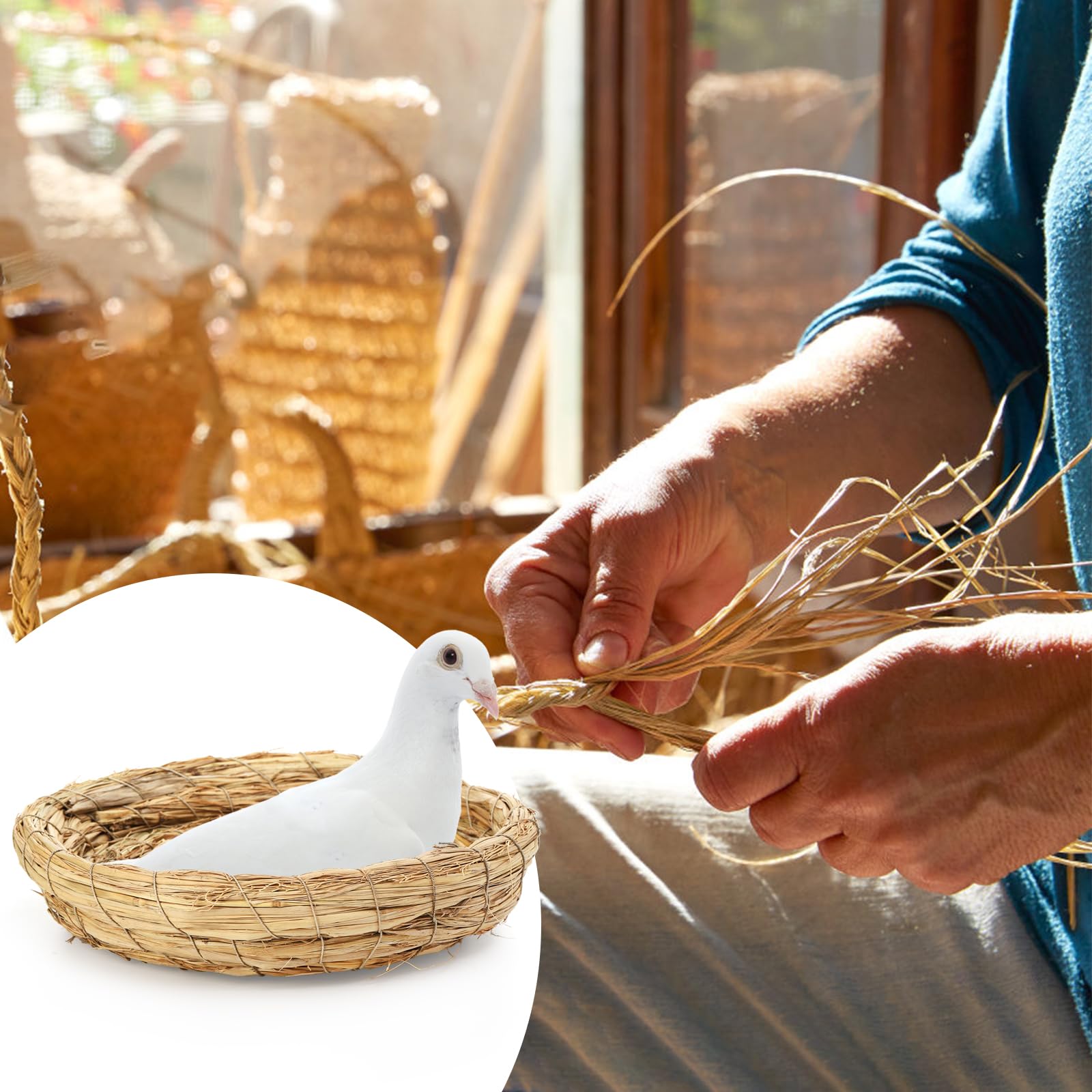 Eorbow durable habitat nest offers a comforting resting space for birds.