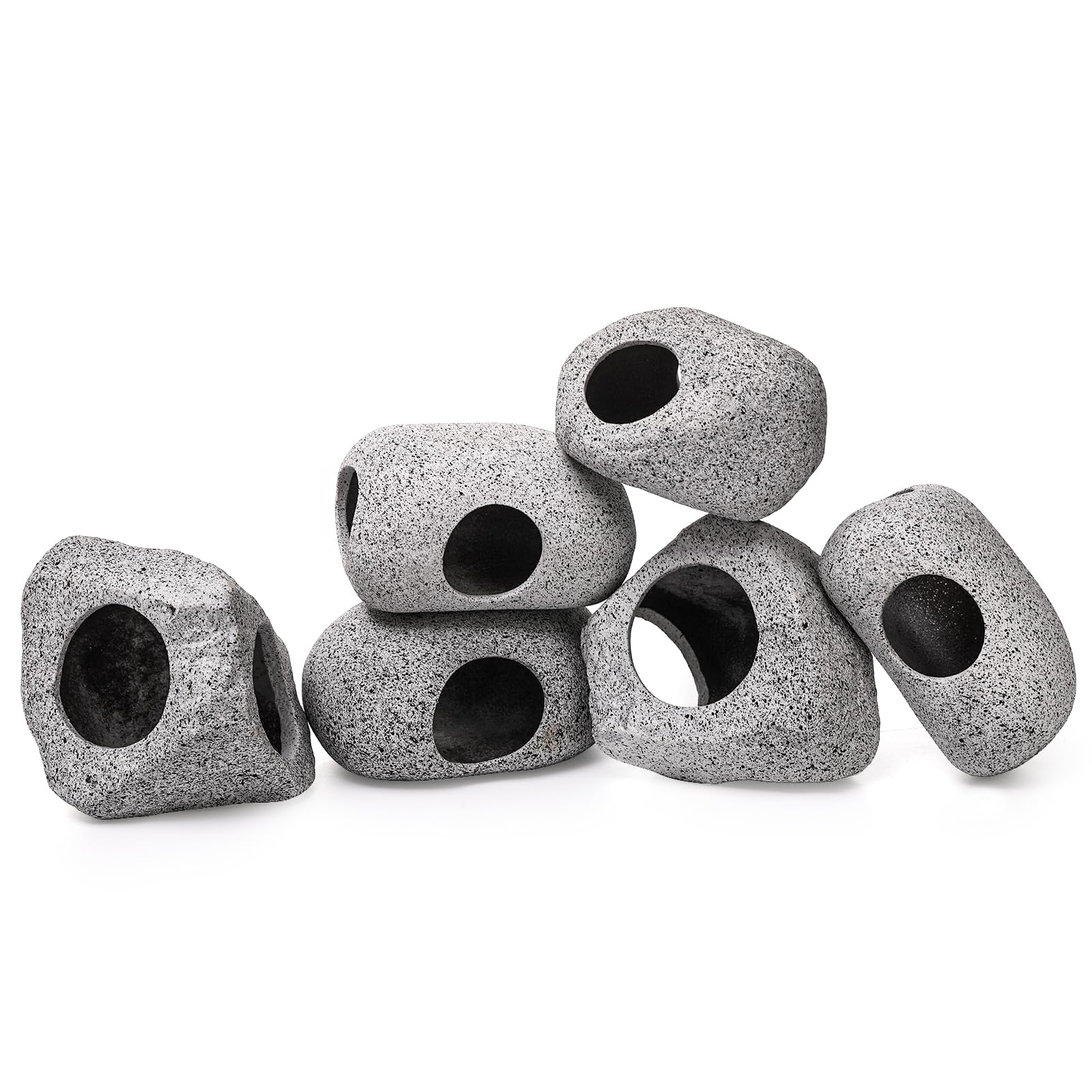 Eorbow rock caves four-design set enhances tank realism and fish activity.