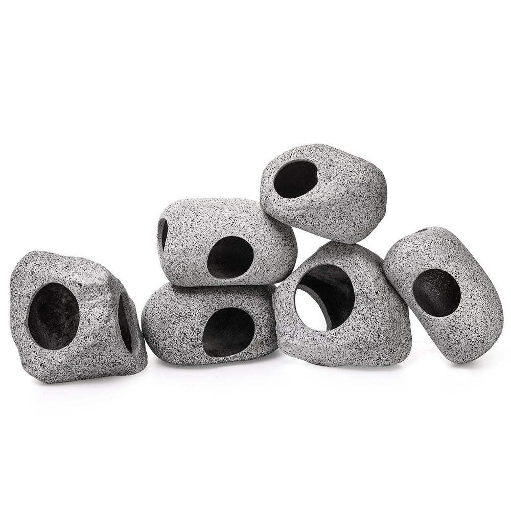Eorbow rock caves four-design set enhances tank realism and fish activity.