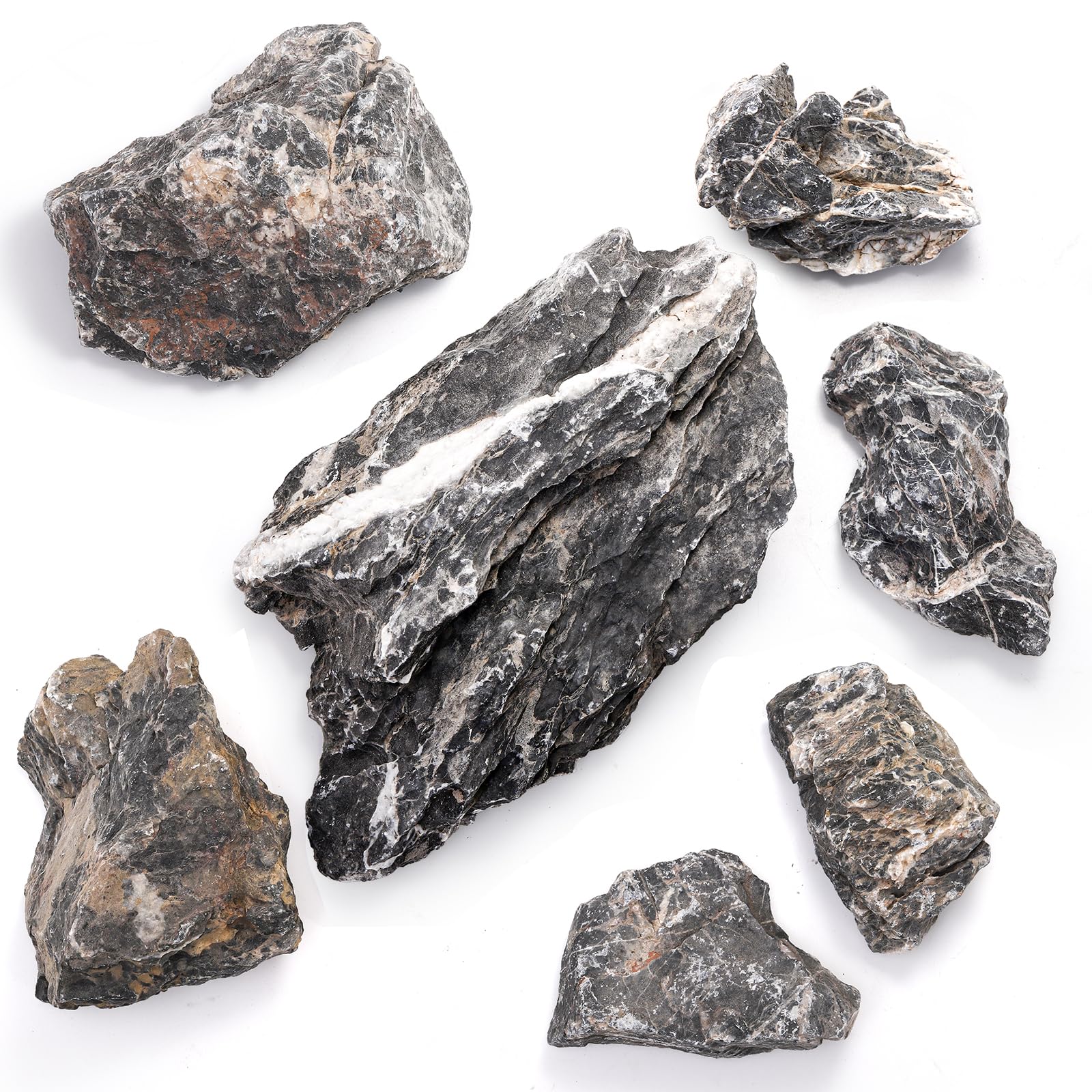 Eorbow Seiryu stone in aquarium landscaping with plants