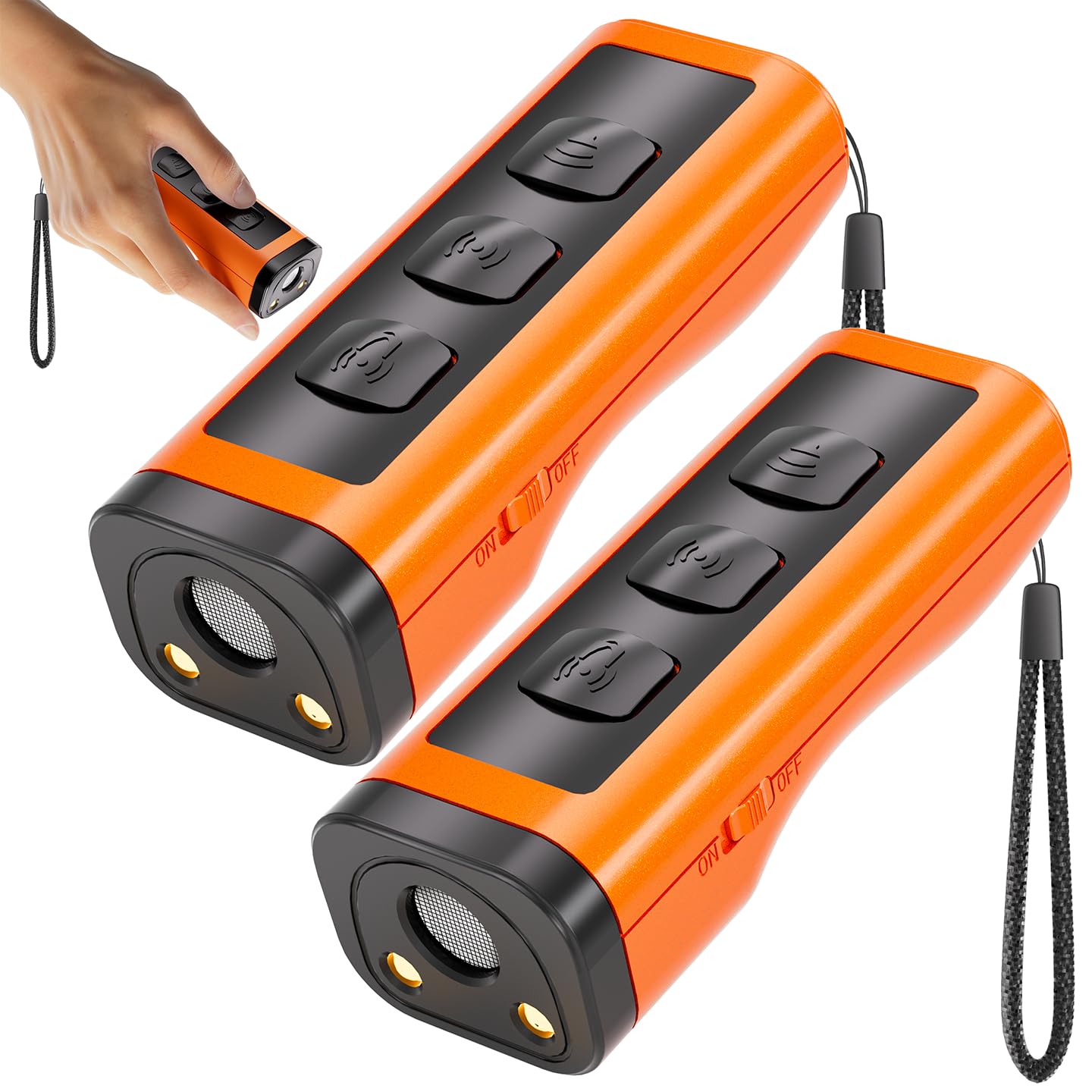 Eorery 2-pack bark deterrent front view showcases compact training device for home use.