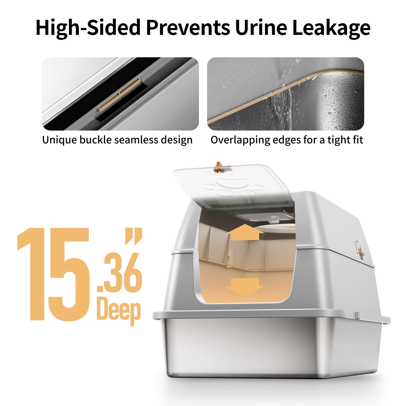 Eosarcu litter box in use with multiple cats avoiding tracking