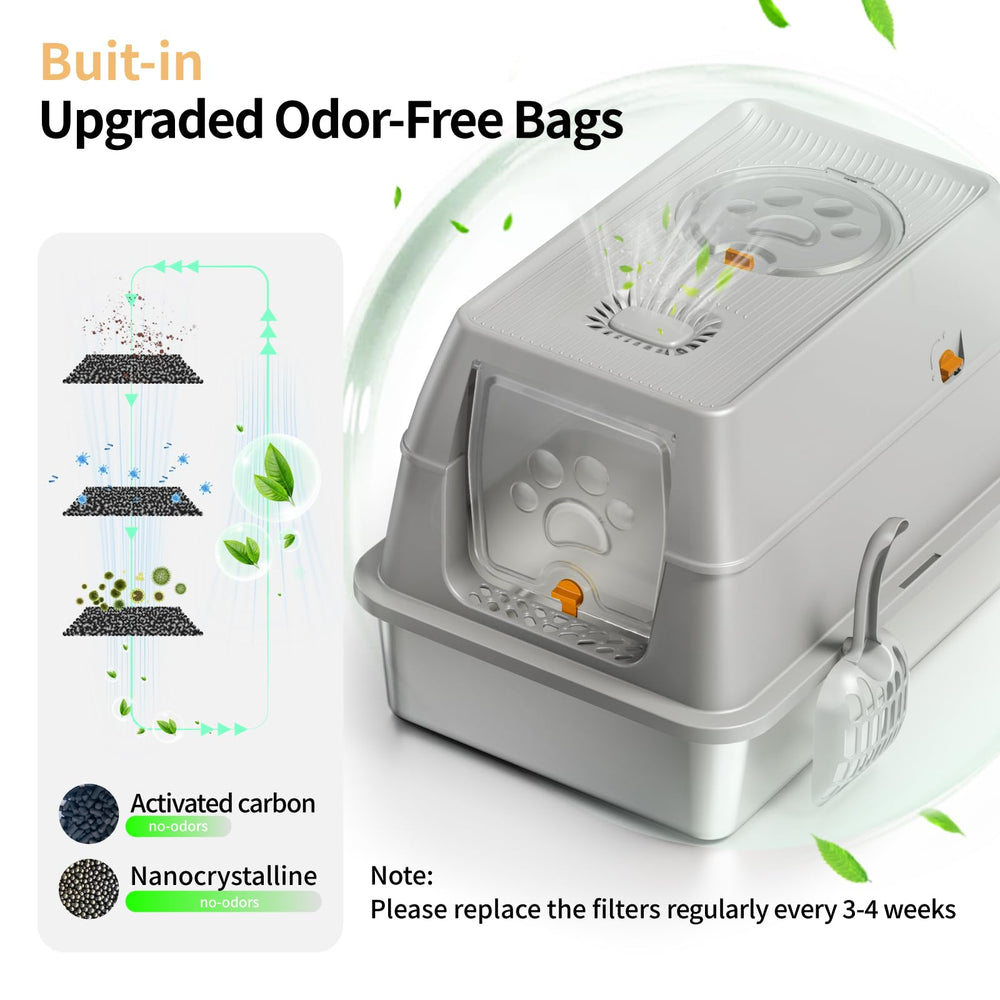 Eosarcu stainless steel litter box cleaning ease with non-stick surface