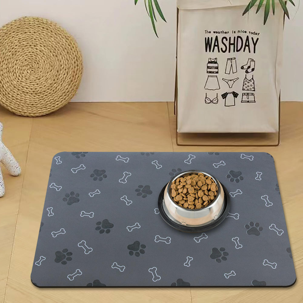 EP Jeans pet food mat fold storage shows easy roll-and-store design