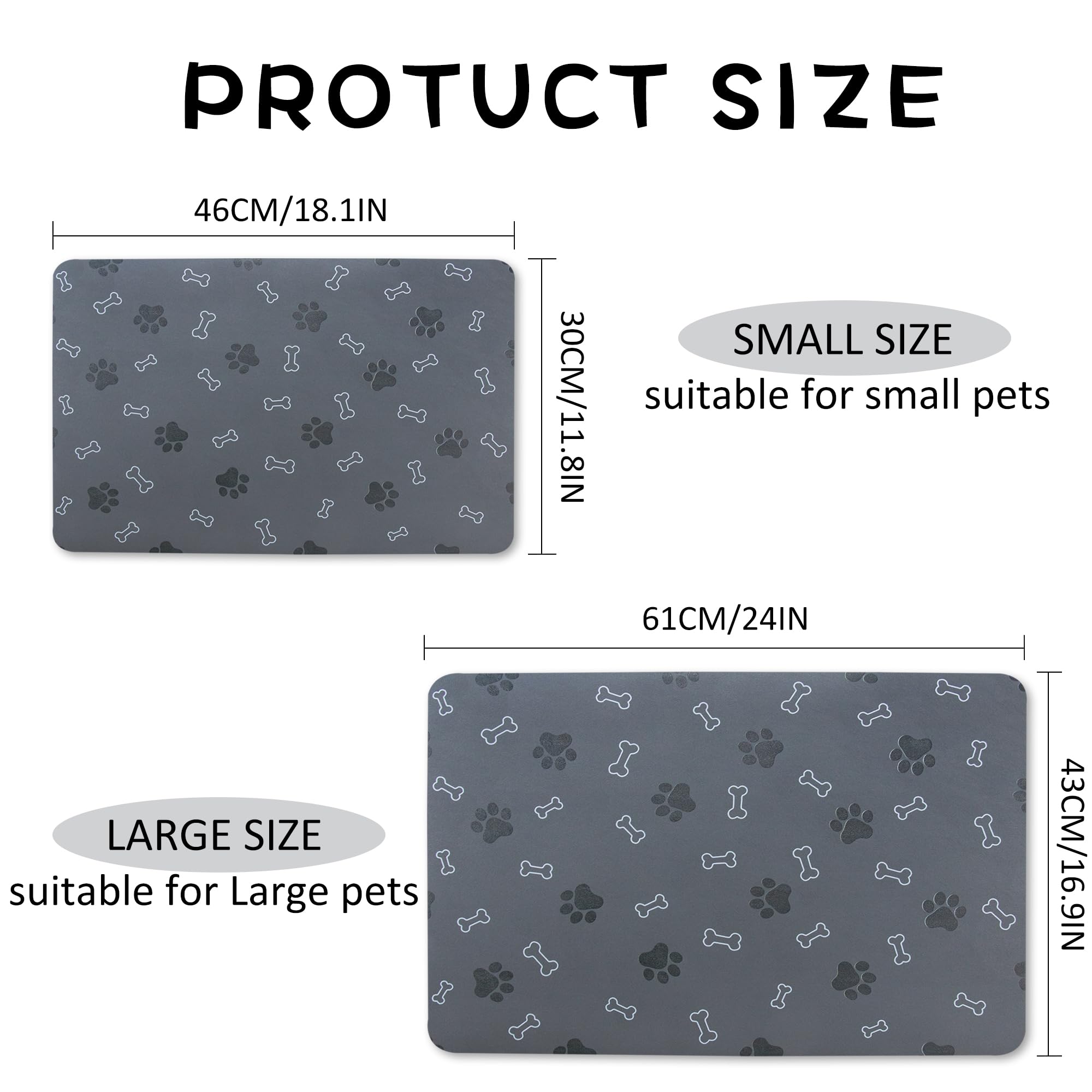 EP Jeans mat under feeders reduces mess and spills.