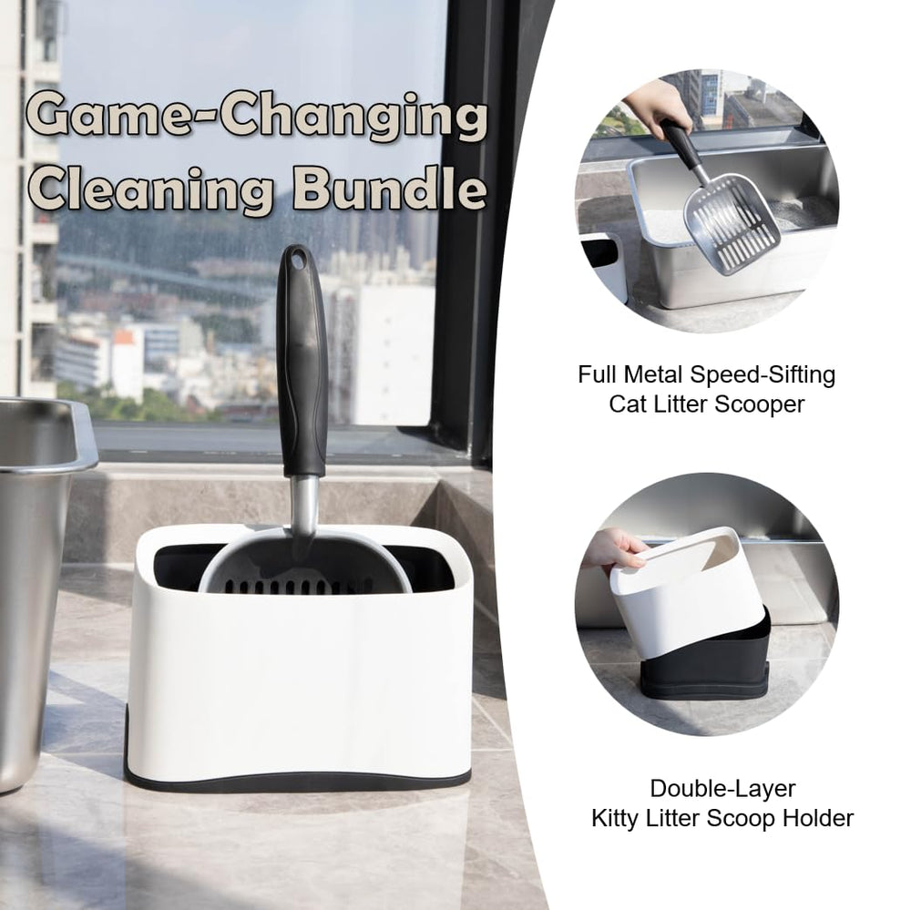 Epargnaro scoop holder stand demonstration showing upright storage and tidiness