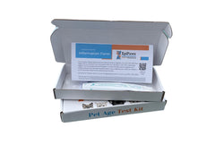 EpiPaws swab-collection moment shows mouth swab for DNA sampling.