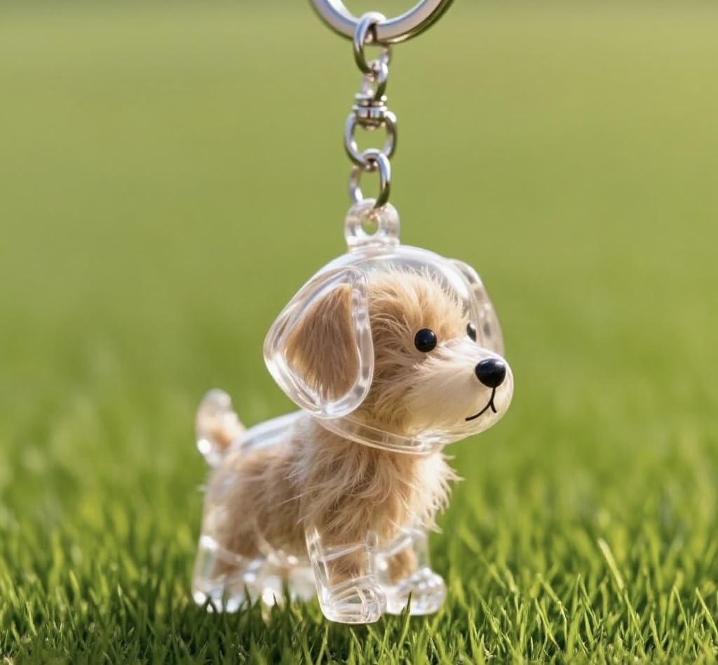 EPMANN Dog Hair Collector Keychain on-bag view demonstrates discreet, portable memory.