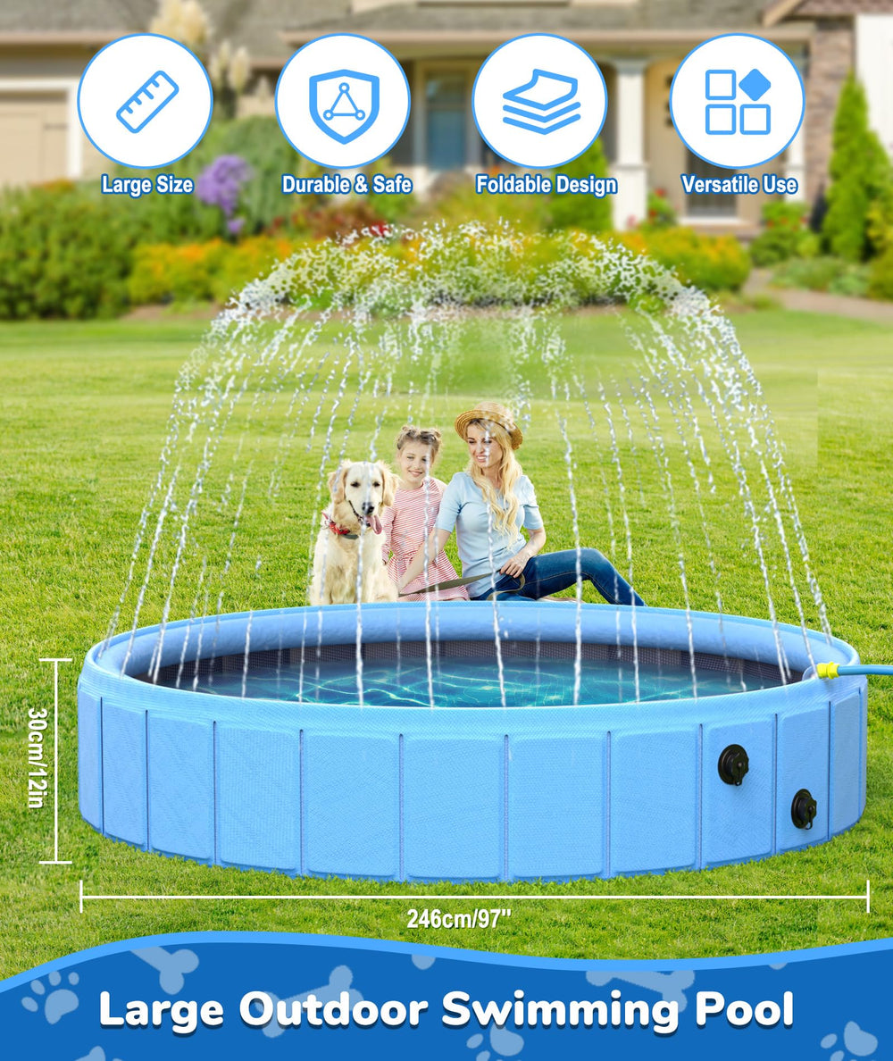 EPN foldable dog pool folded storage shows compact portability