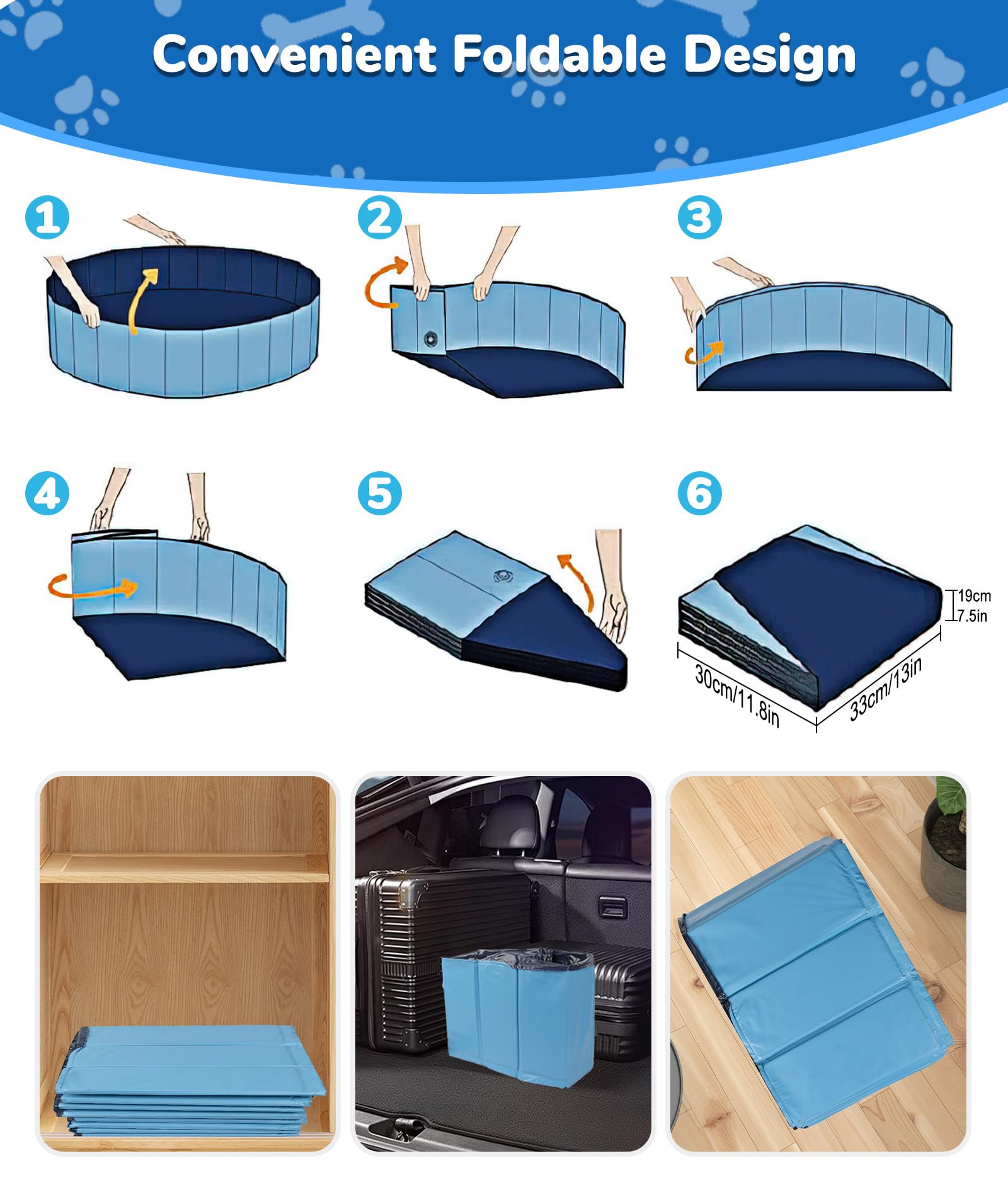 EPN foldable dog pool multi-use space for pets, kids, and toys
