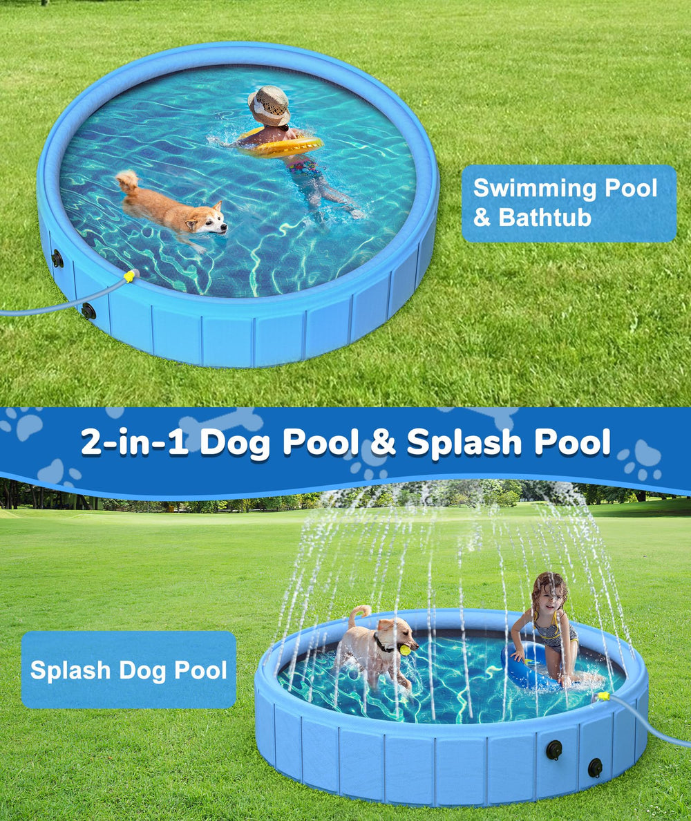 EPN large foldable dog pool water fountain inlet for refreshing splash sessions