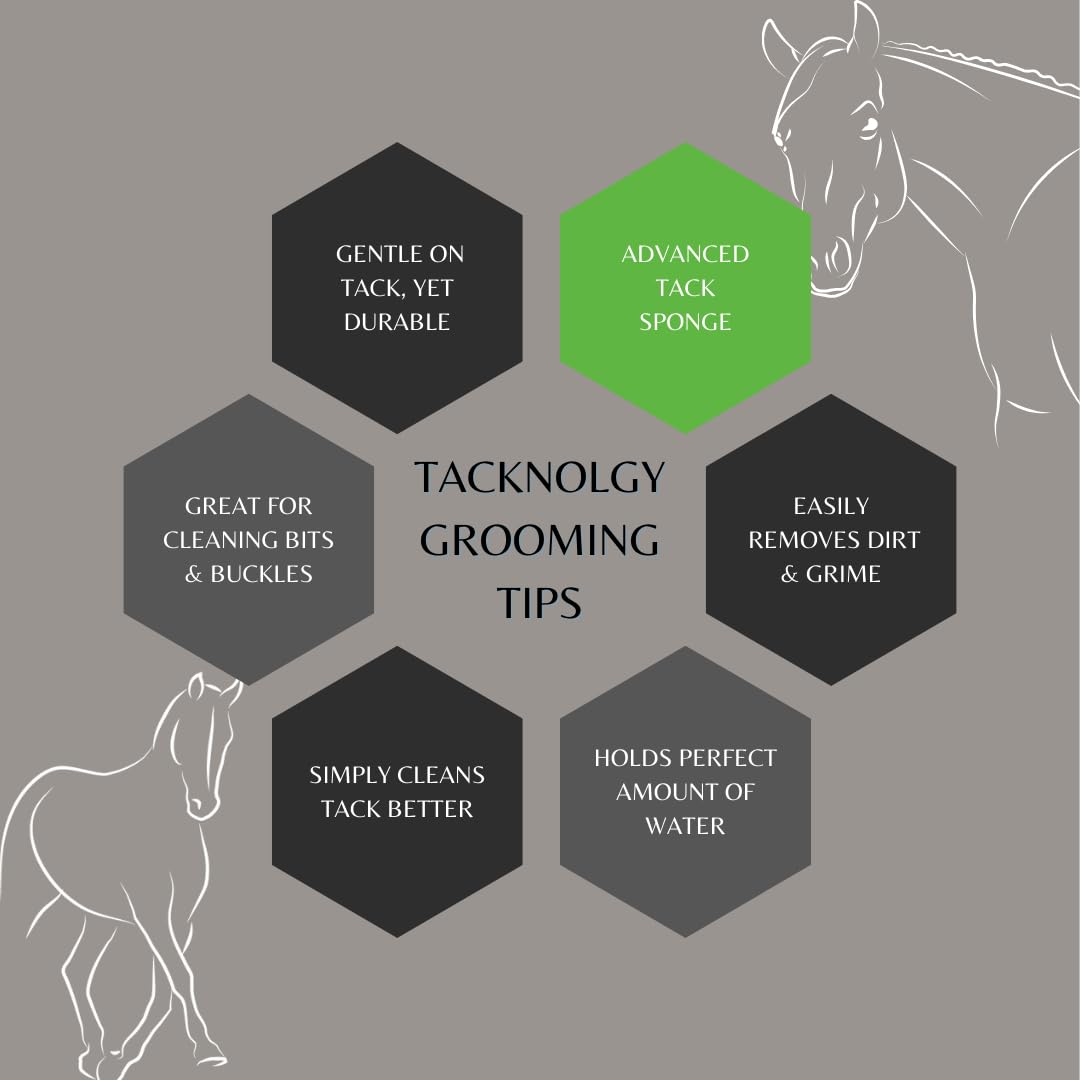 Epona Tacknology Advanced Tack Sponge damp surface shows effective dirt removal.