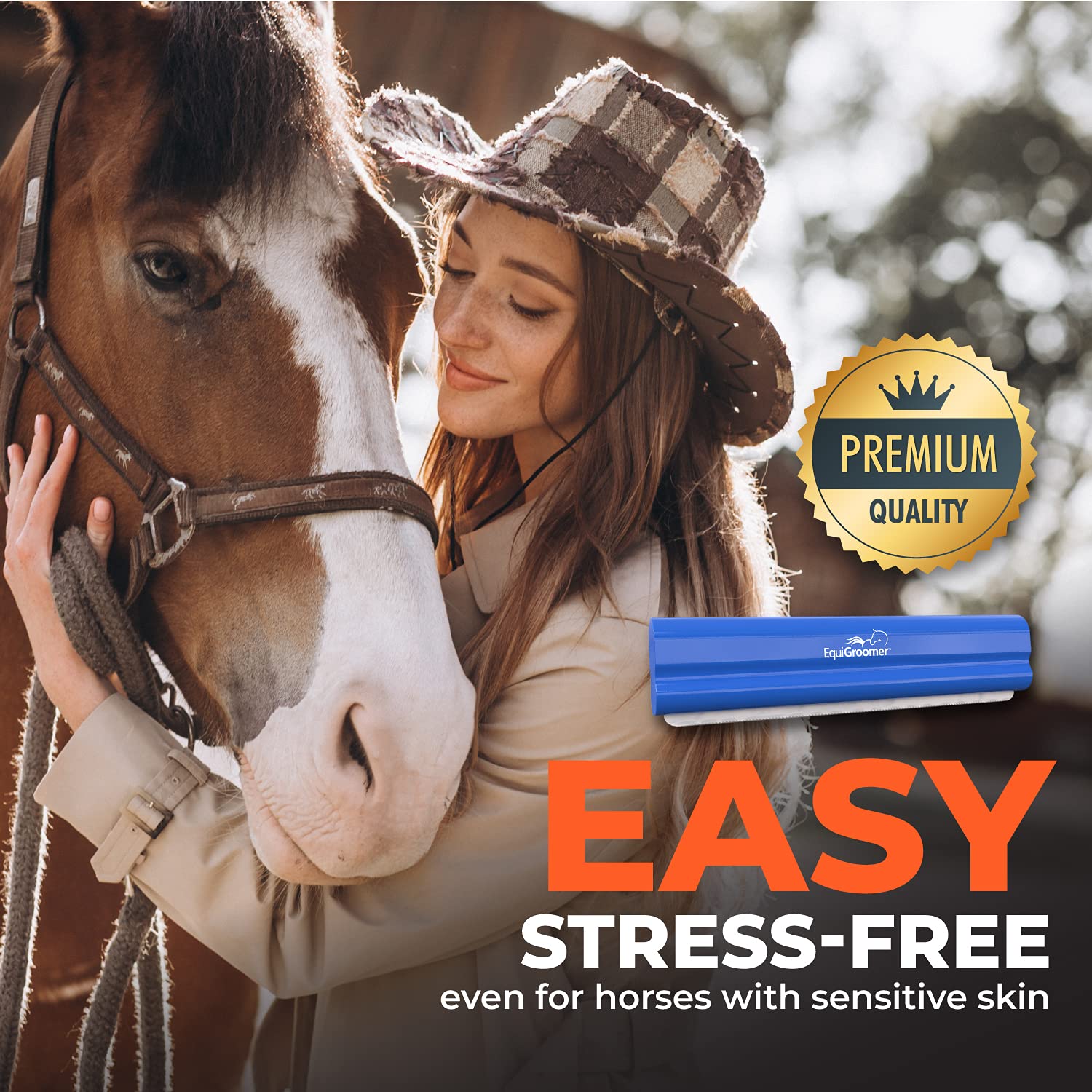 EquiGroomer deshedding brush easy-clean design supports hygiene between sessions.