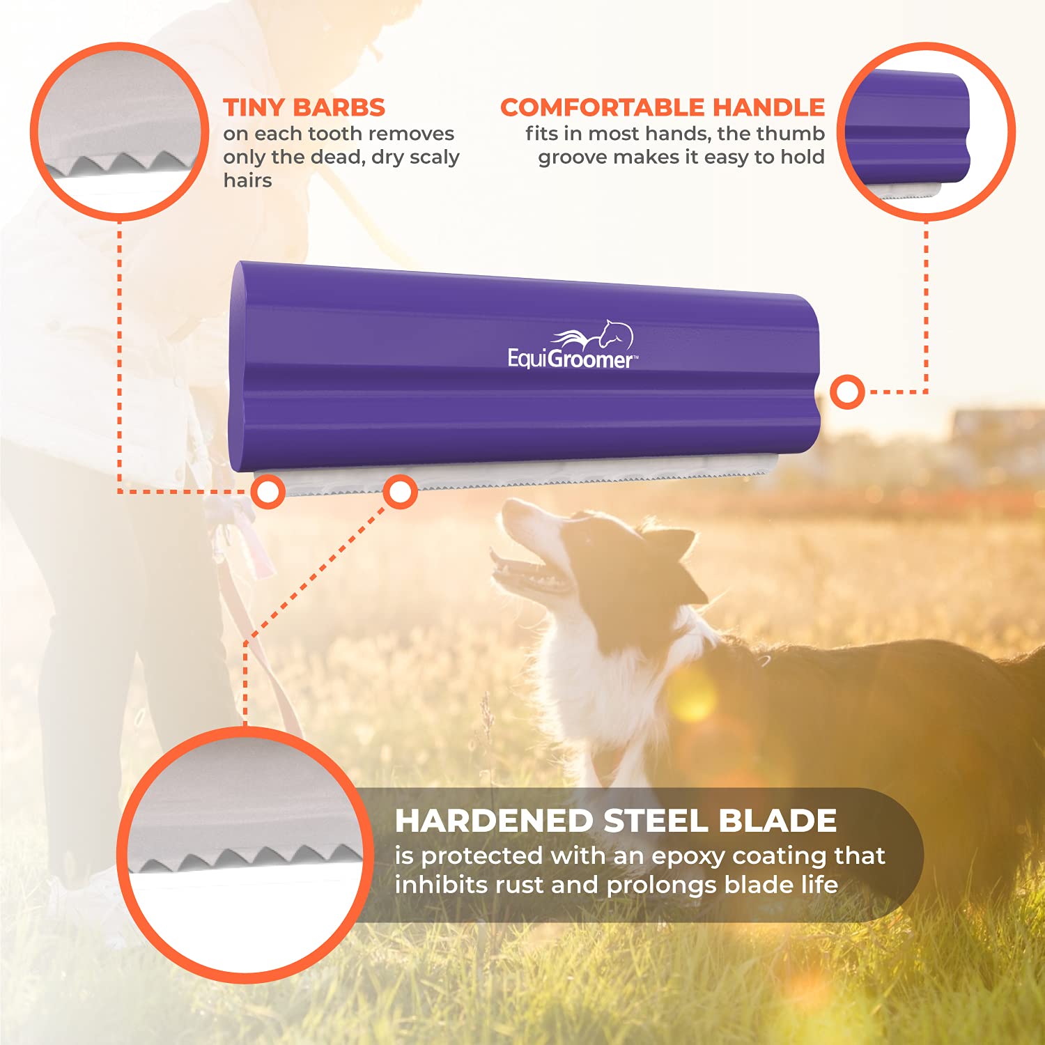 EquiGroomer EasyGroomer brush used on dogs and cats for shedding control