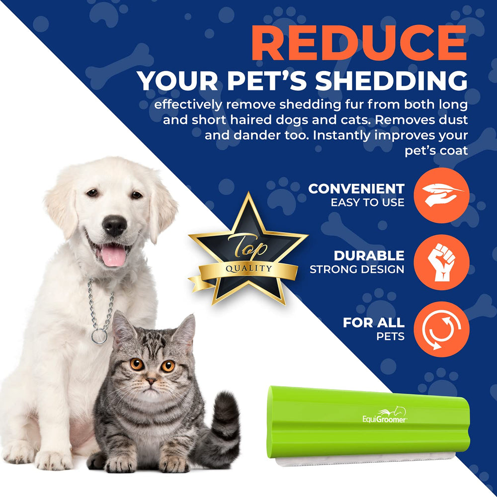 EquiGroomer EasyGroomer deshedding brush in use reduces loose fur during grooming