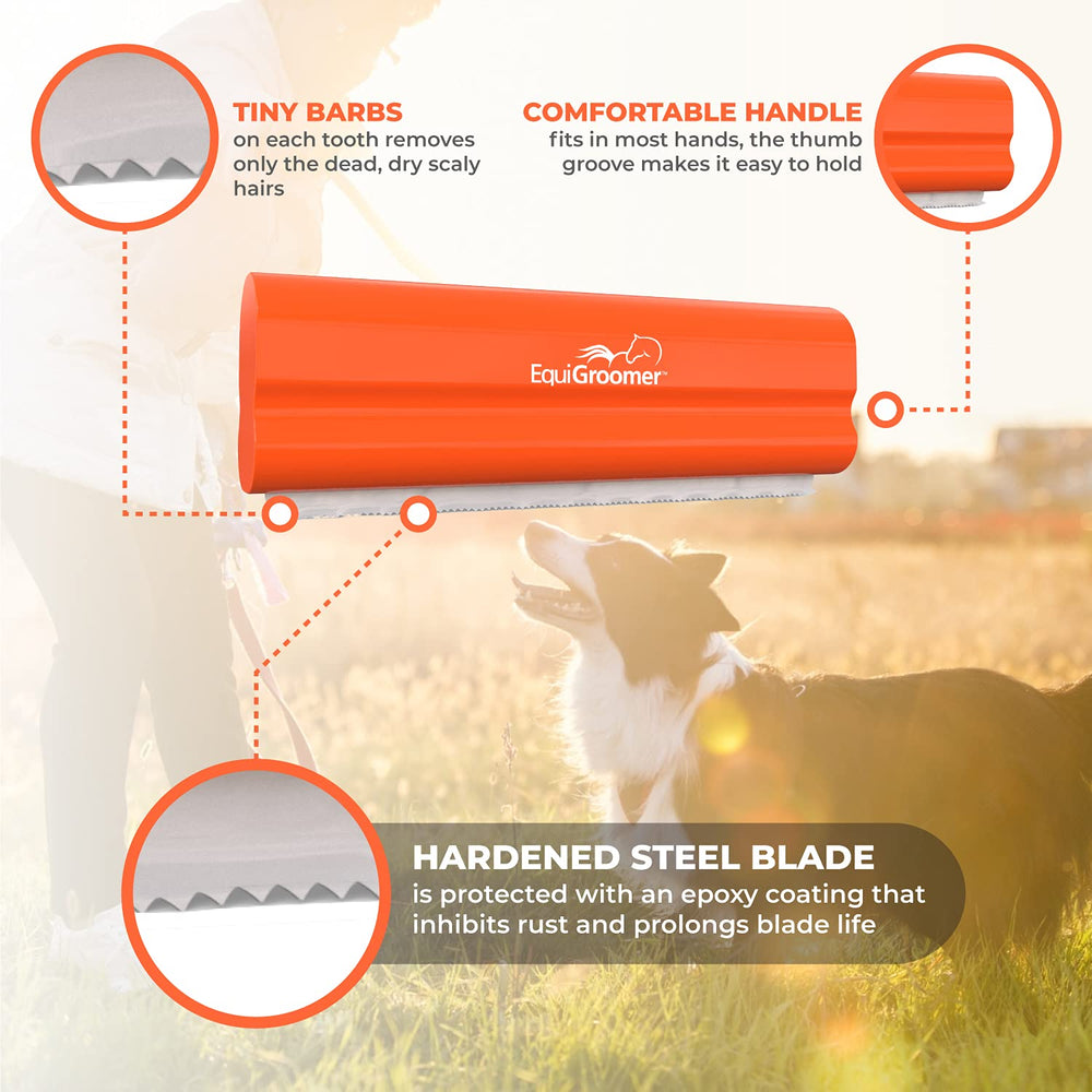 EquiGroomer EasyGroomer brush durable blade designed for long lasting deshedding.