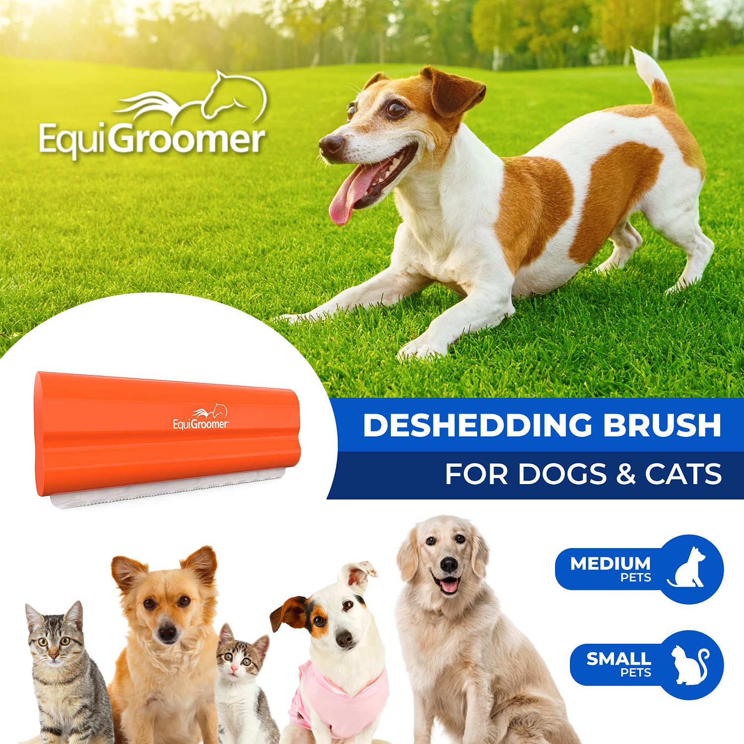 EquiGroomer EasyGroomer brush during shedding helps reduce hair around home.