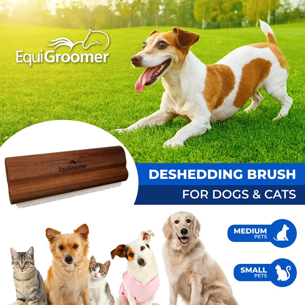 EquiGroomer EasyGroomer, natural mahogany handle, comfortable grip during grooming sessions.