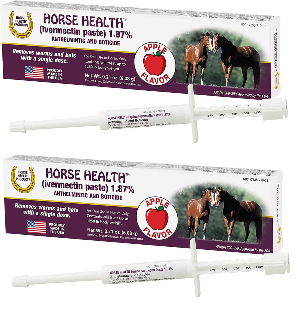 Equine Horse Health ivermectin paste apple flavor application for easy deworming