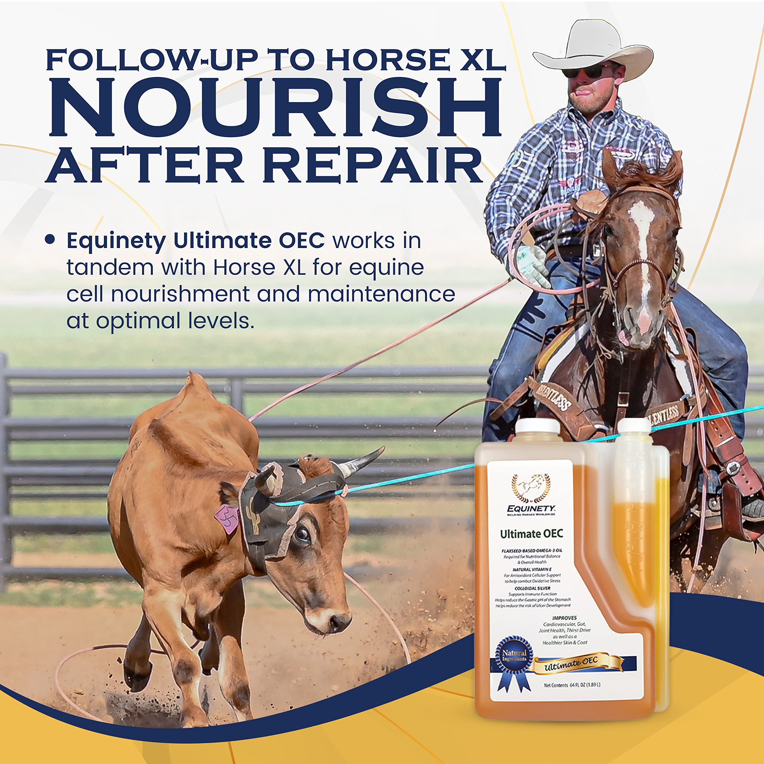 Equinety Ultimate OEC daily-dose demonstrates seamless mixing with horse feed.
