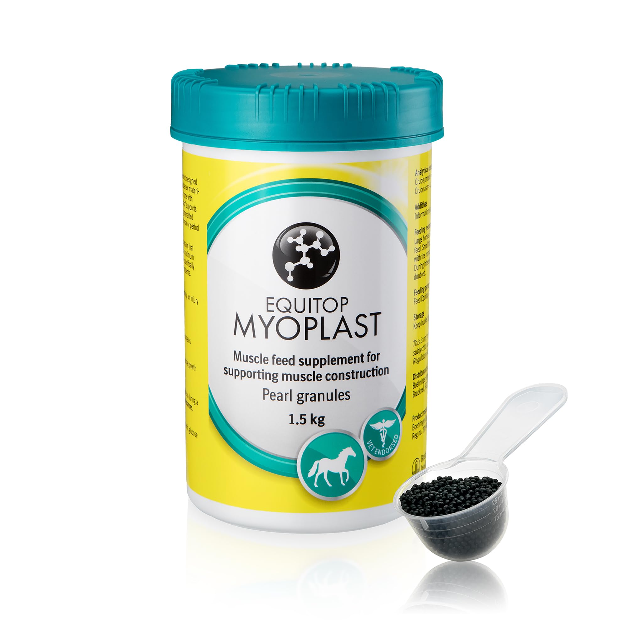 Equitop Myoplast supports lean muscle development for athletic horses.