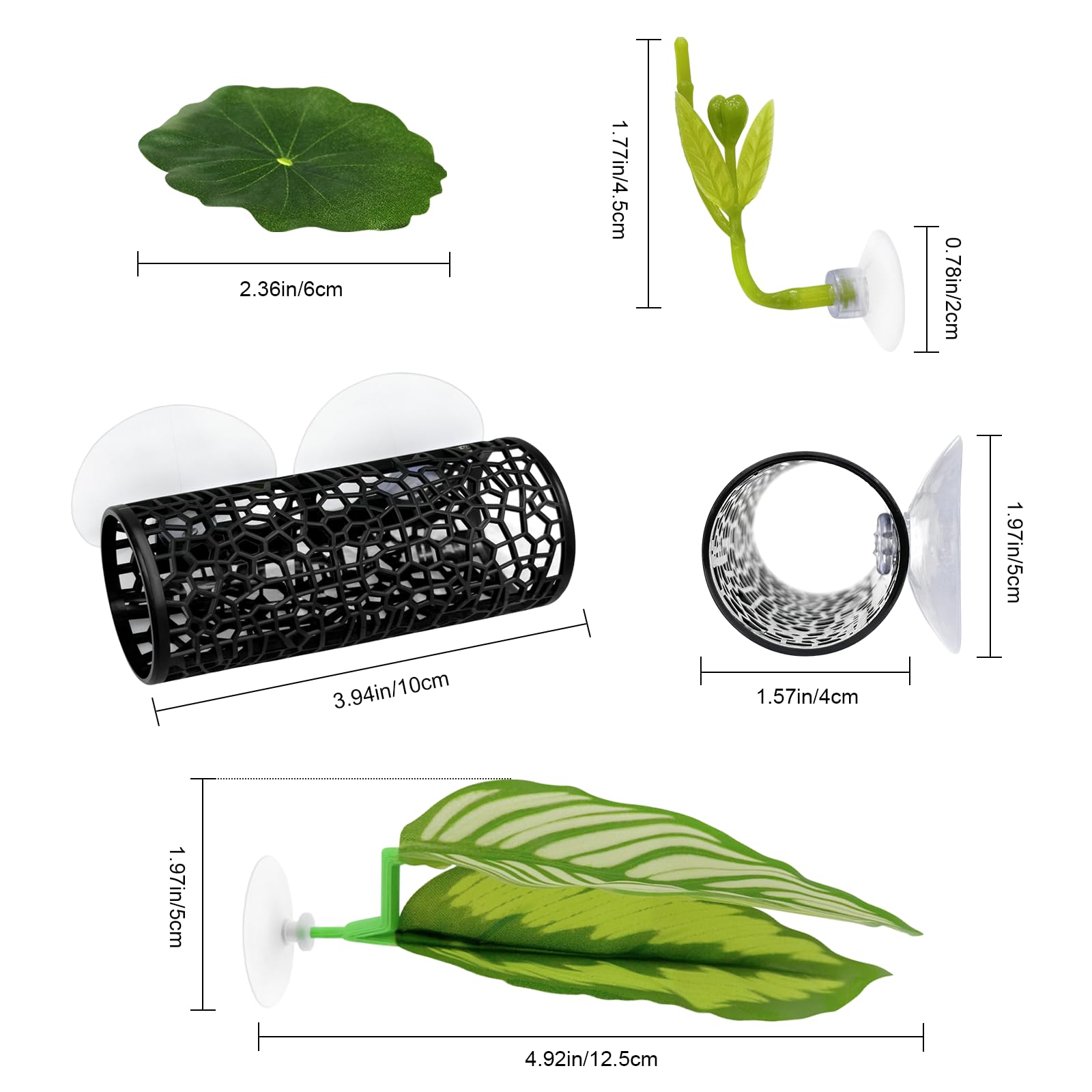 EQUNROY Betta Hammock Dual Leaves provide stimulating habitat and soft fins-friendly surfaces