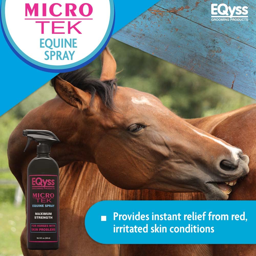 Eqyss Micro-Tek application on horse skin demonstrates fast-acting relief.