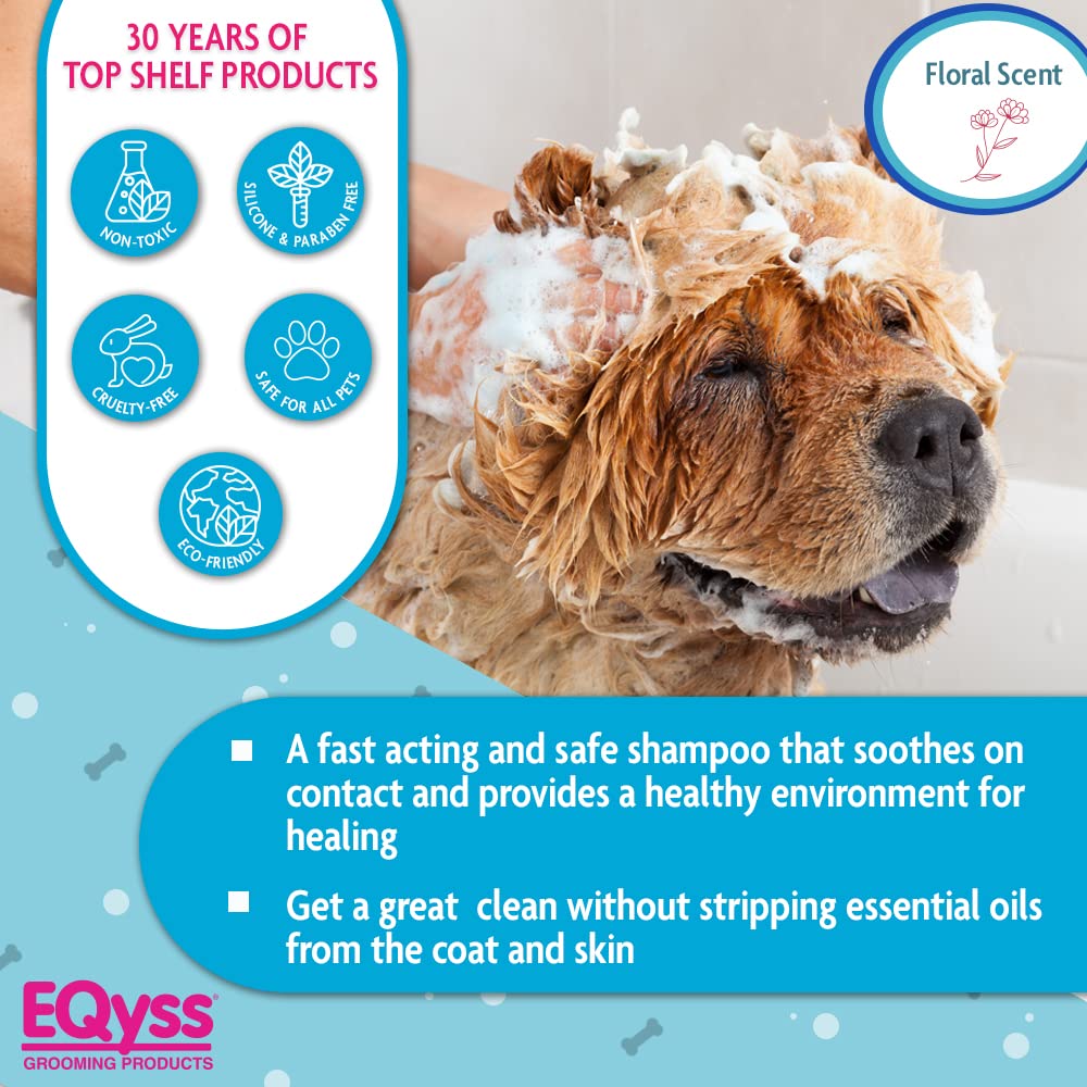 Eqyss Micro-Tek Pet Shampoo lather close-up illustrates gentle cleansing