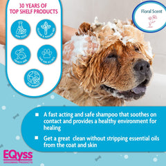 Eqyss Micro-Tek Pet Shampoo lather close-up illustrates gentle cleansing