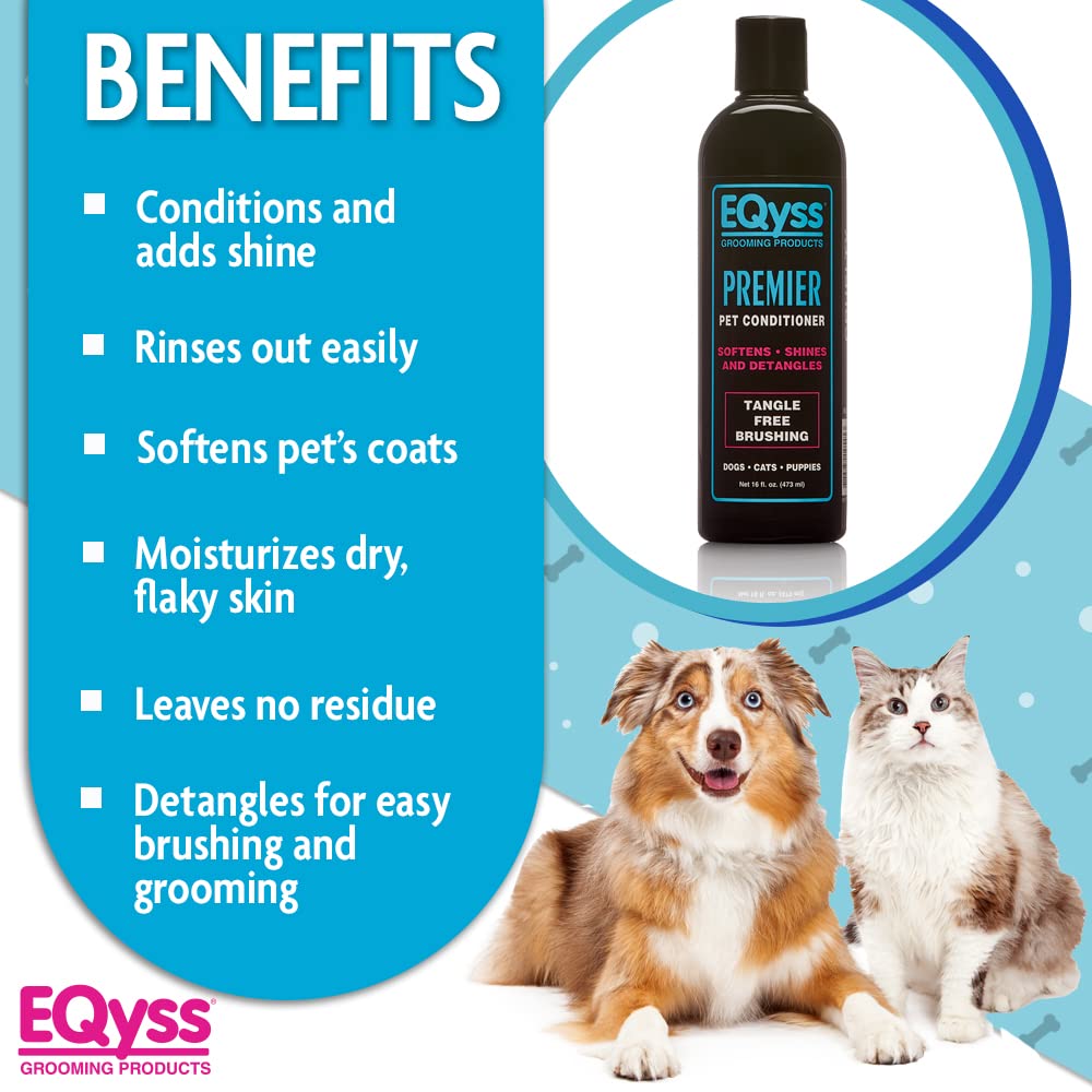 Eqyss Premier Pet Conditioner being poured for easy grooming