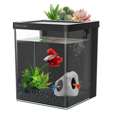ERAARK Betta Tank LED light with color options enhances daytime and nighttime viewing.
