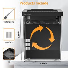 ERAARK Betta tank self-cleaning filter close-up shows filtration