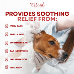 Erbaid dog ear cleaner drops in ear for cleansing