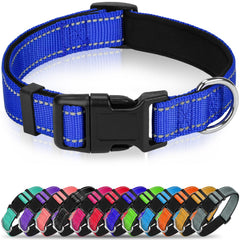 Erbine reflective dog collar with neoprene padding for nighttime safety.