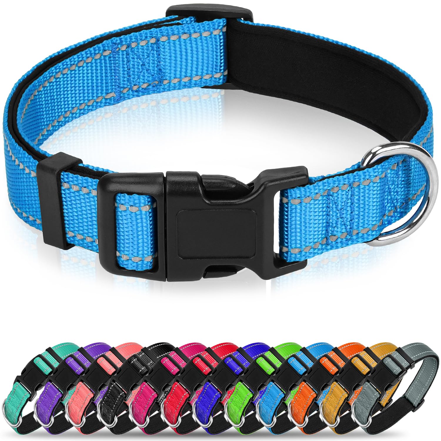 Erbine Reflective Dog Collar night visibility for safer evening walks