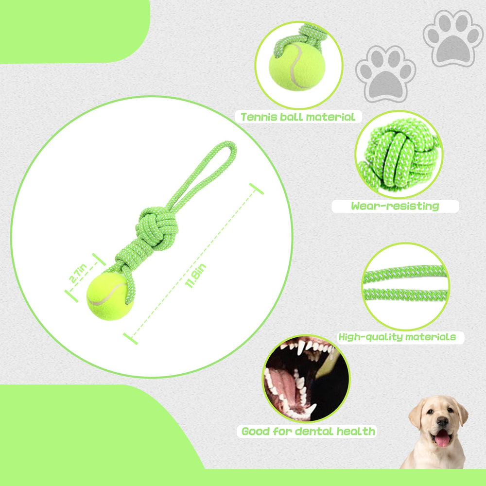 Erhalithegro teething chew helps soothe puppies' gums with cotton rope.