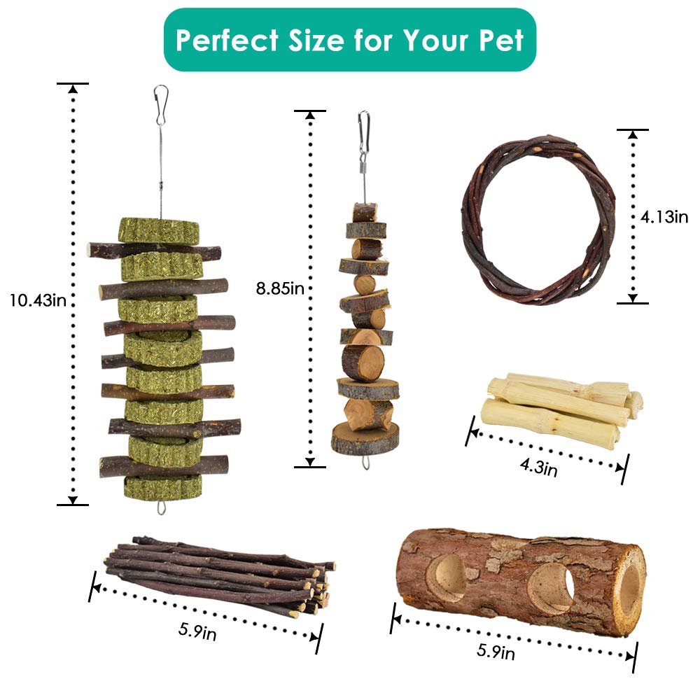 ERKOON apple wood block supports teething and exploration for hamsters and guinea pigs