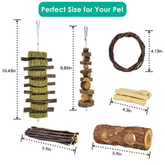 ERKOON apple wood block supports teething and exploration for hamsters and guinea pigs