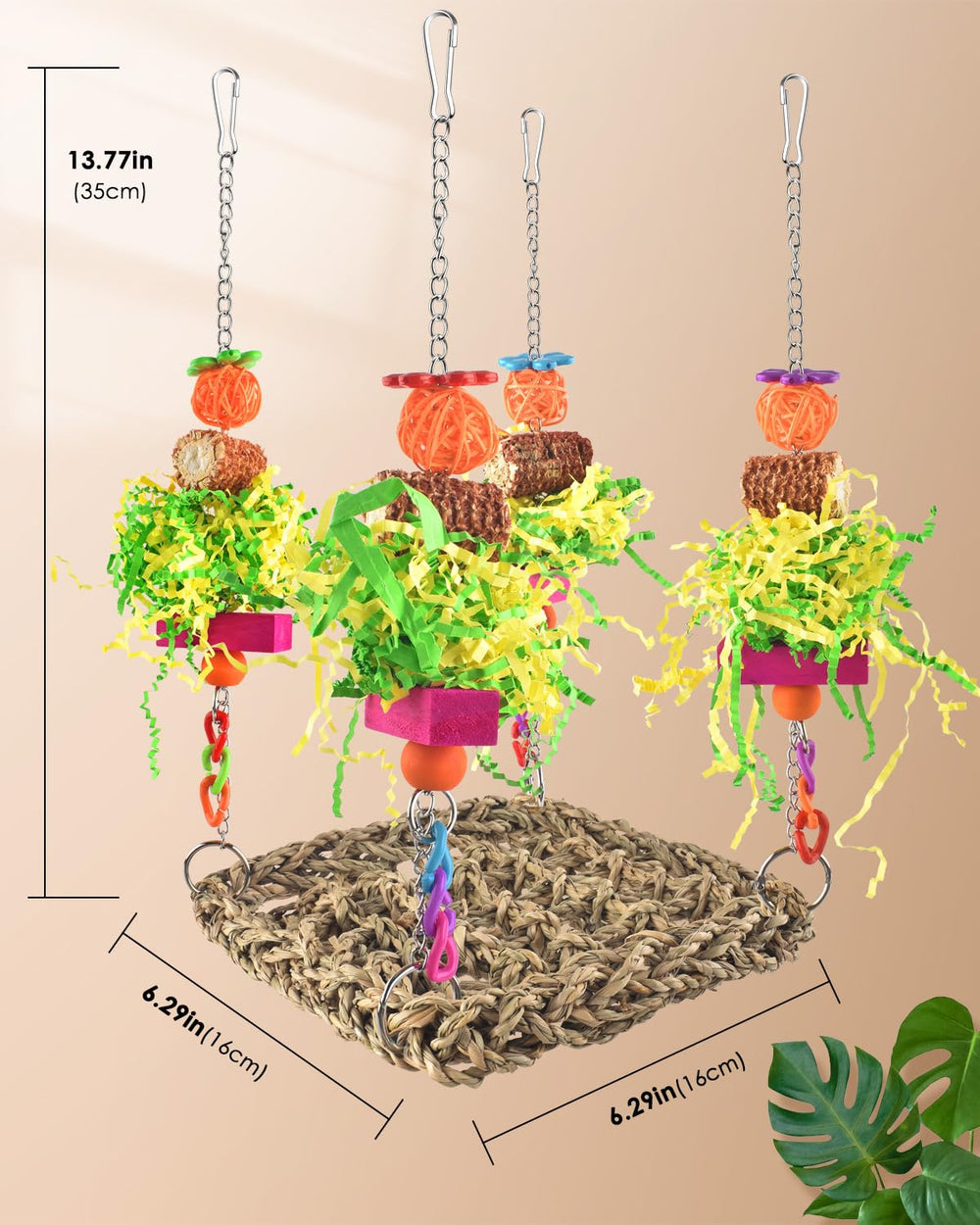 ERKOON cockatiel toy-colorful-foraging encourages play during cage time